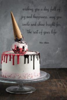 Inverted Cone On Birthday Cake With Name